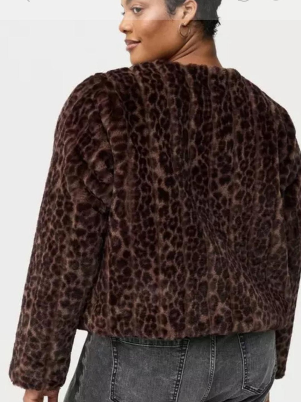 NWT SZ 1 SUPER Soft TORRID Brown Leopard Print Faux Fur Teddy Jacket - Picture 3 of 5